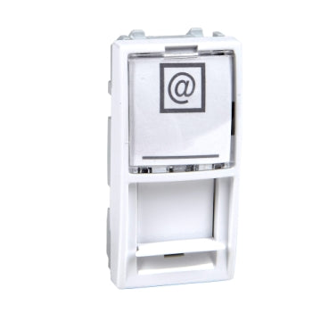 Schneider Electric Unica RJ45 Data Connector Cover for AT&T, 1 Module, White | MGU9.461.18