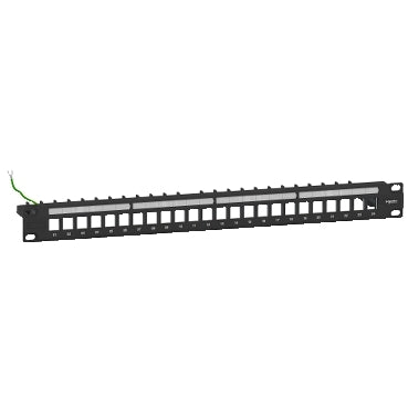Schneider Electric Actassi PL 19" 1U Shielded Patch Panel, 24 Port, Unloaded, Black | VDIG017241B